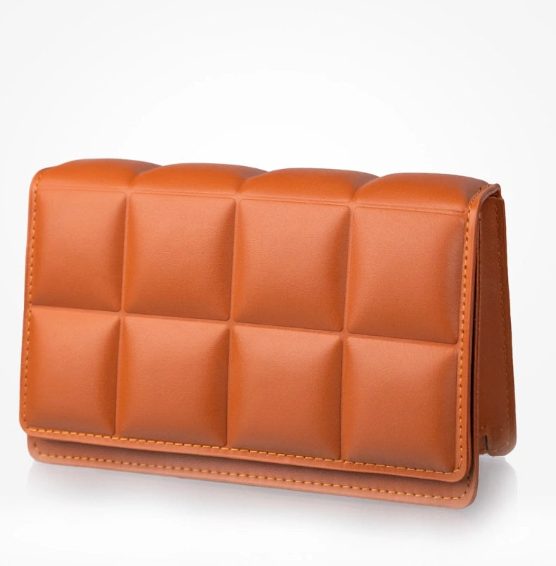 Quilted faux-leather crossbody bag
