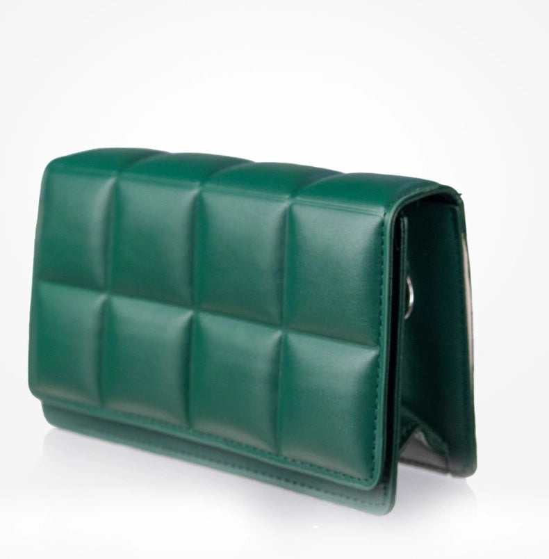 Quilted faux-leather crossbody bag