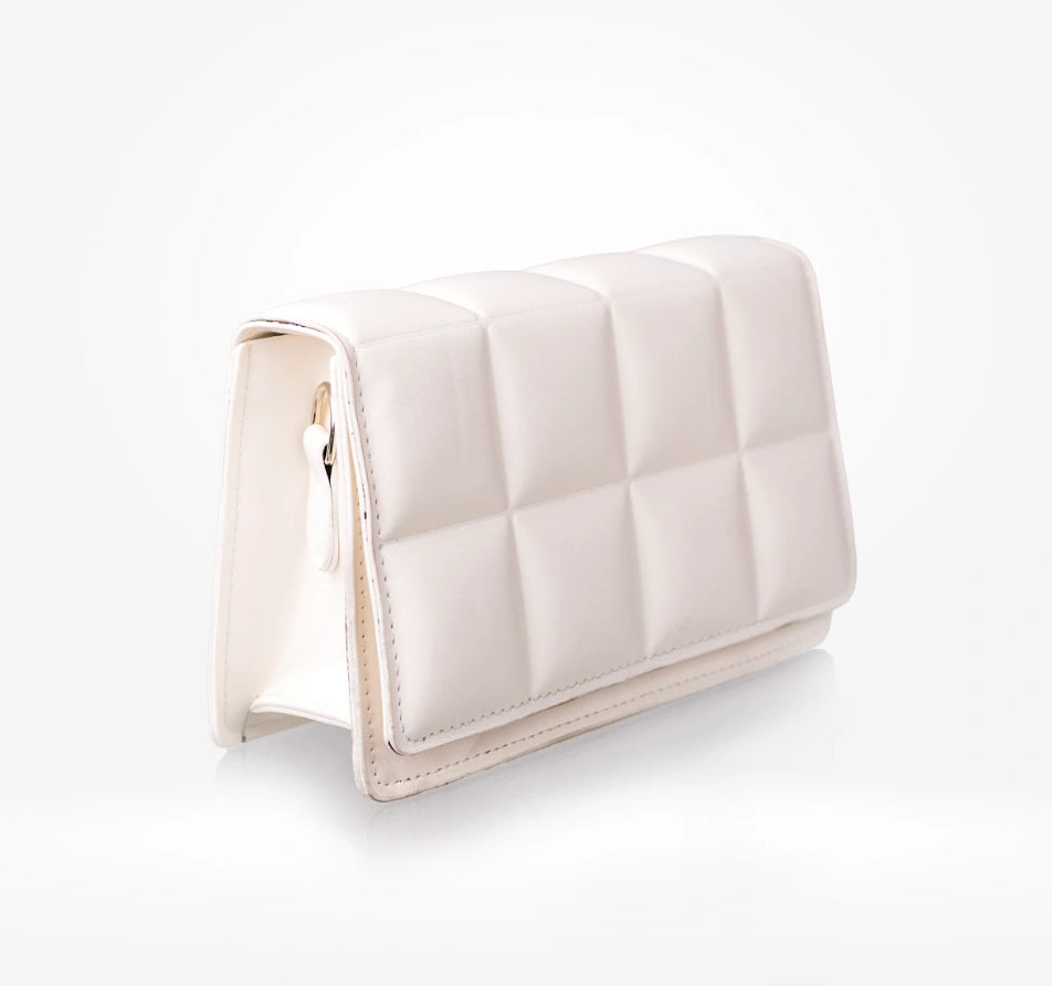 Quilted faux-leather crossbody bag