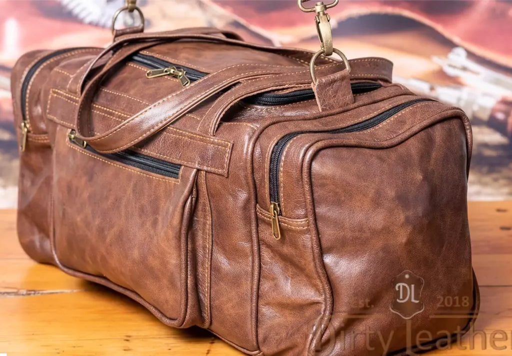 Leather Travel Duffel Bag