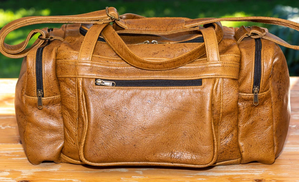 Leather Travel Duffel Bag