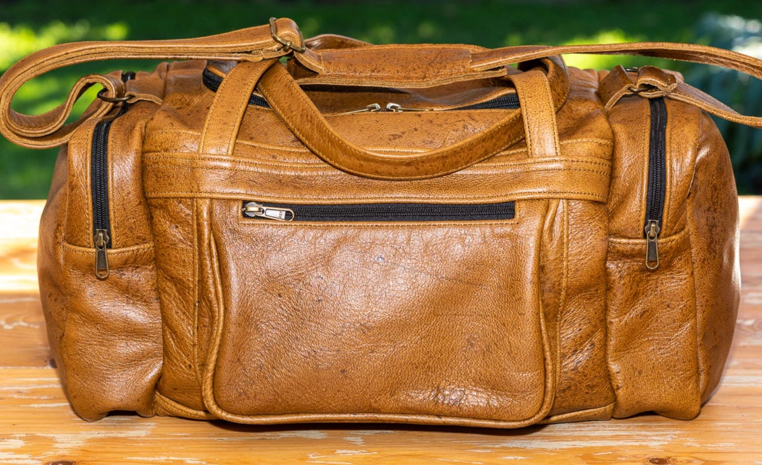 Leather Travel Duffel Bag