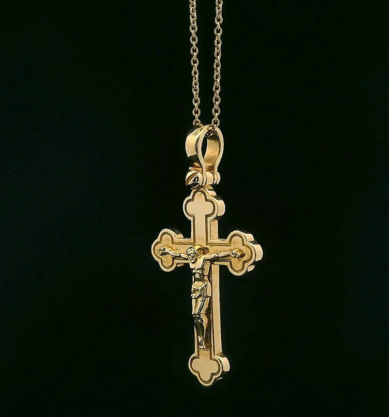Eastern Orthodox crucifix pendant necklace