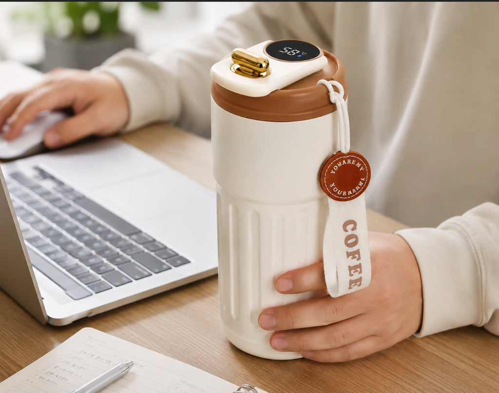 Smart Thermos Coffee Mug with an LED Temperature Display