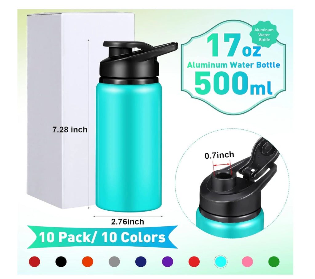 Durable Aluminum Sports Water Bottle (Flip-Top Lid)