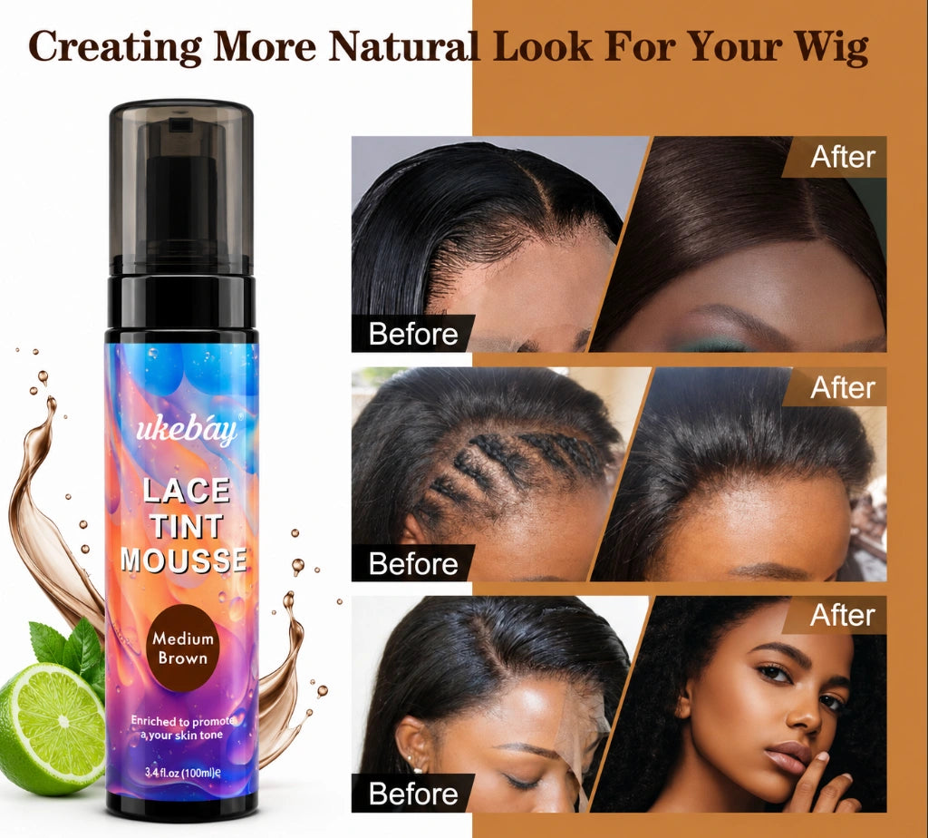 Ukebay Lace Tint Mousse in the shade Medium Brown (100ml / 3.4fl.oz bottle).