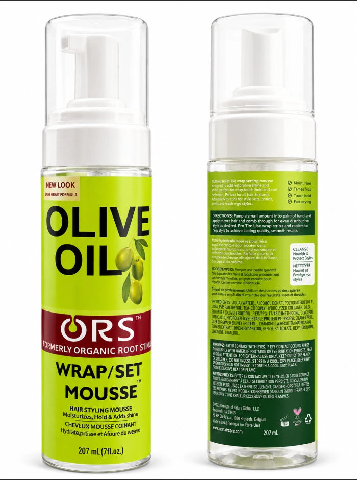 ORS Olive Oil Wrap/Set Mousse (207 mL / 7 fl. oz. bottle).