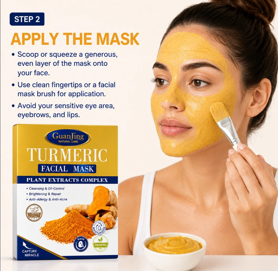 GuanJing Natural Care Turmeric Facial Mask (Plant Extracts Complex).