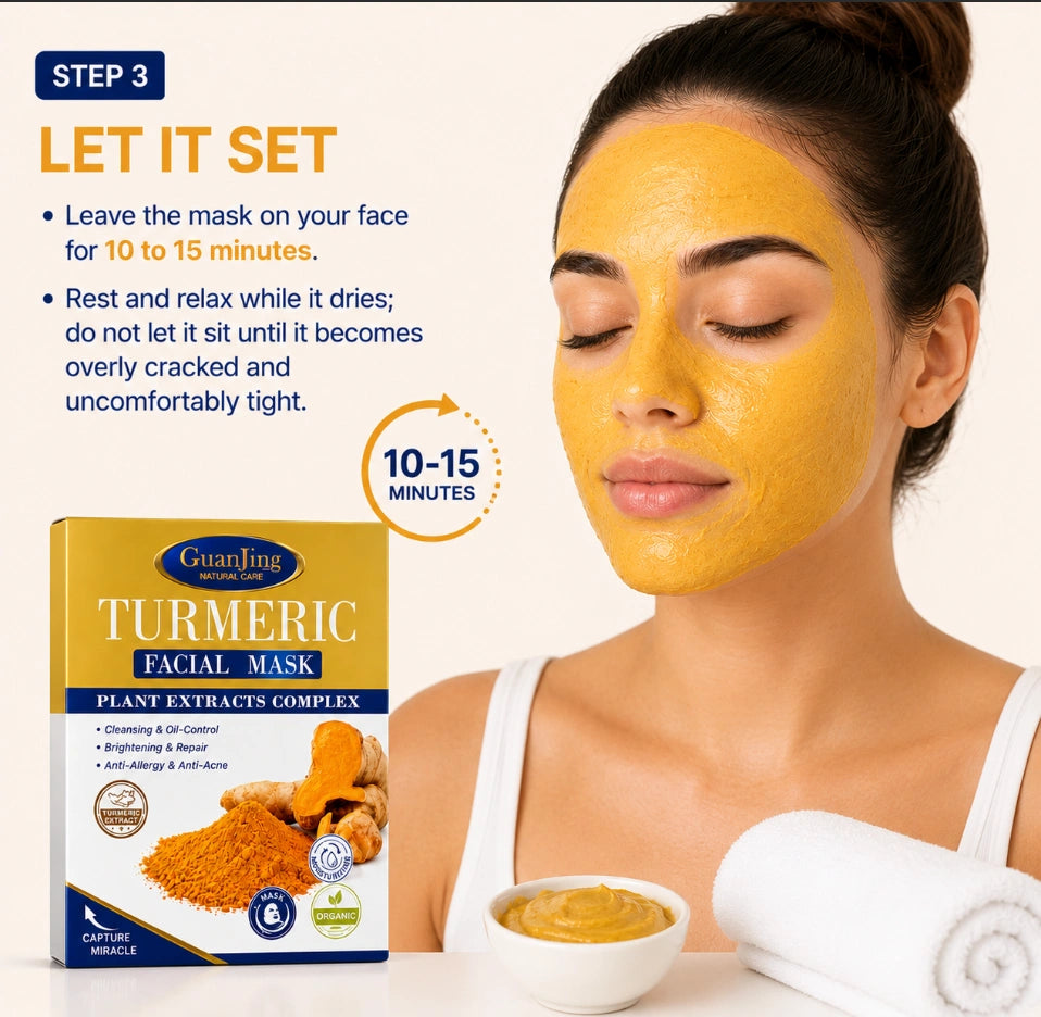 GuanJing Natural Care Turmeric Facial Mask (Plant Extracts Complex).
