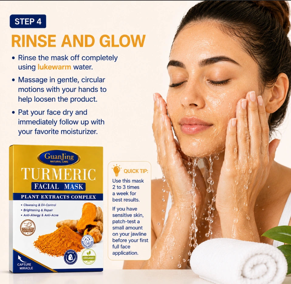 GuanJing Natural Care Turmeric Facial Mask (Plant Extracts Complex).