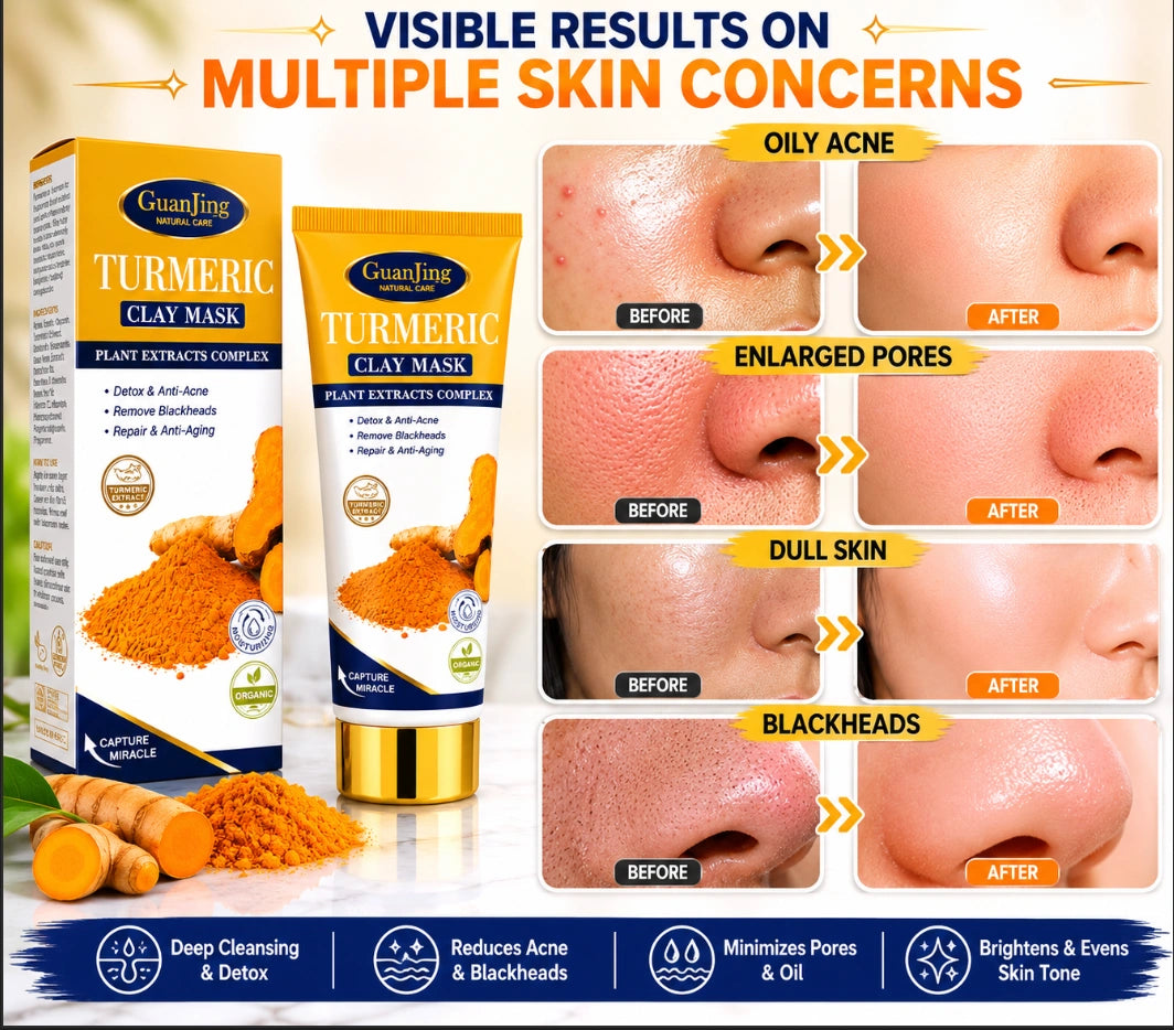 GuanJing Natural Care Turmeric Clay Mask (Plant Extracts Complex).