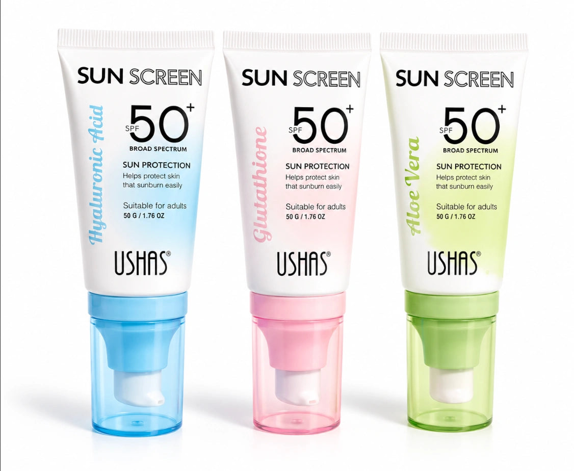USHAS Hyaluronic Acid Sun Screen (SPF 50+).