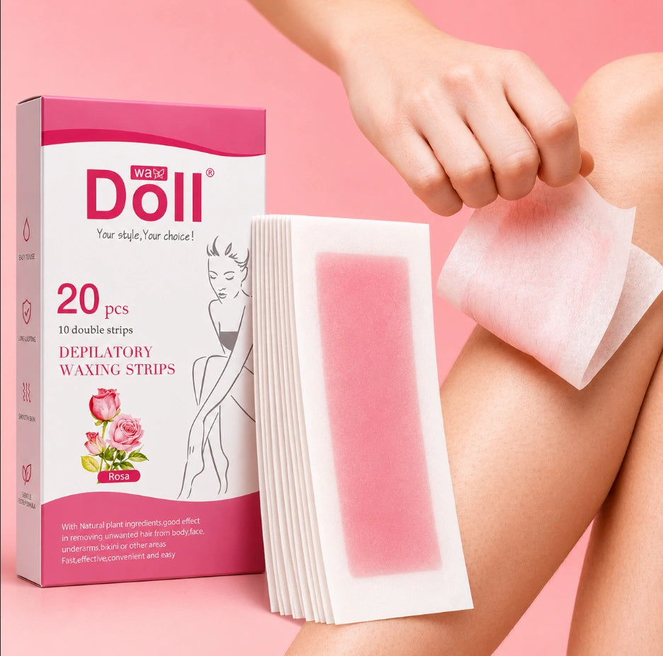 Wax Doll Depilatory Waxing Strips (Rose variant).