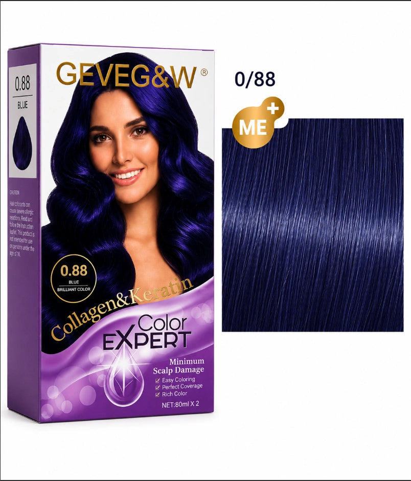 GEVEG&W® Collagen & Keratin Color Expert Hair Dye in the shade 0.88 Blue.