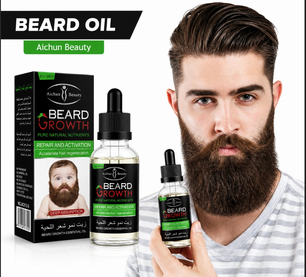 Aichun Beauty Beard Growth Essential Oil (Repair and Activation formula)