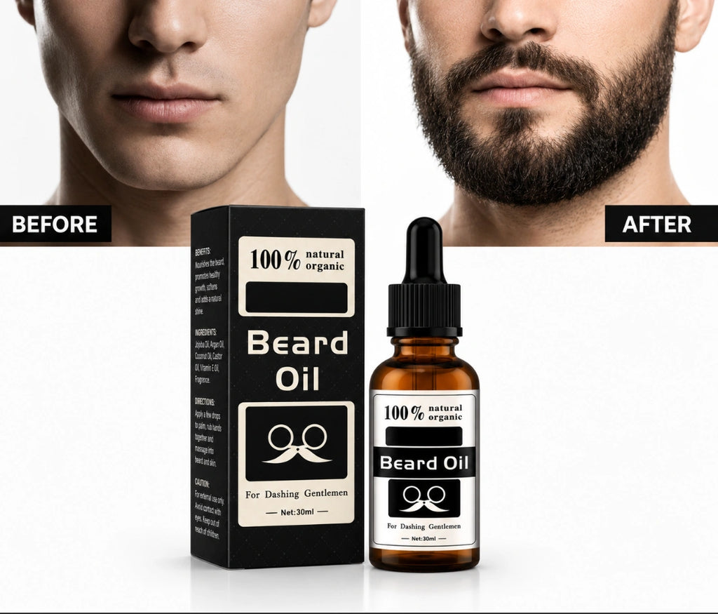 100% Natural Organic Beard Oil for Dashing Gentlemen.