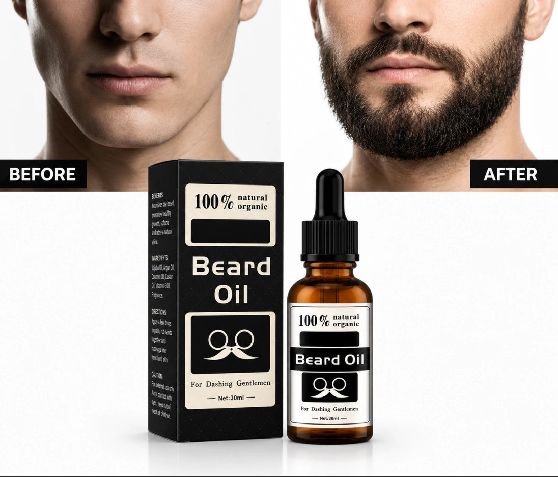 100% Natural Organic Beard Oil for Dashing Gentlemen.
