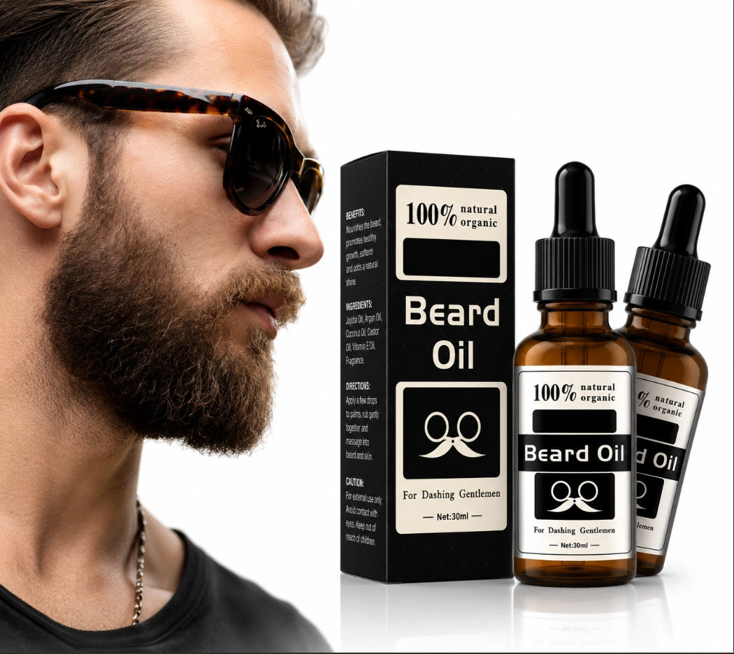 100% Natural Organic Beard Oil for Dashing Gentlemen.