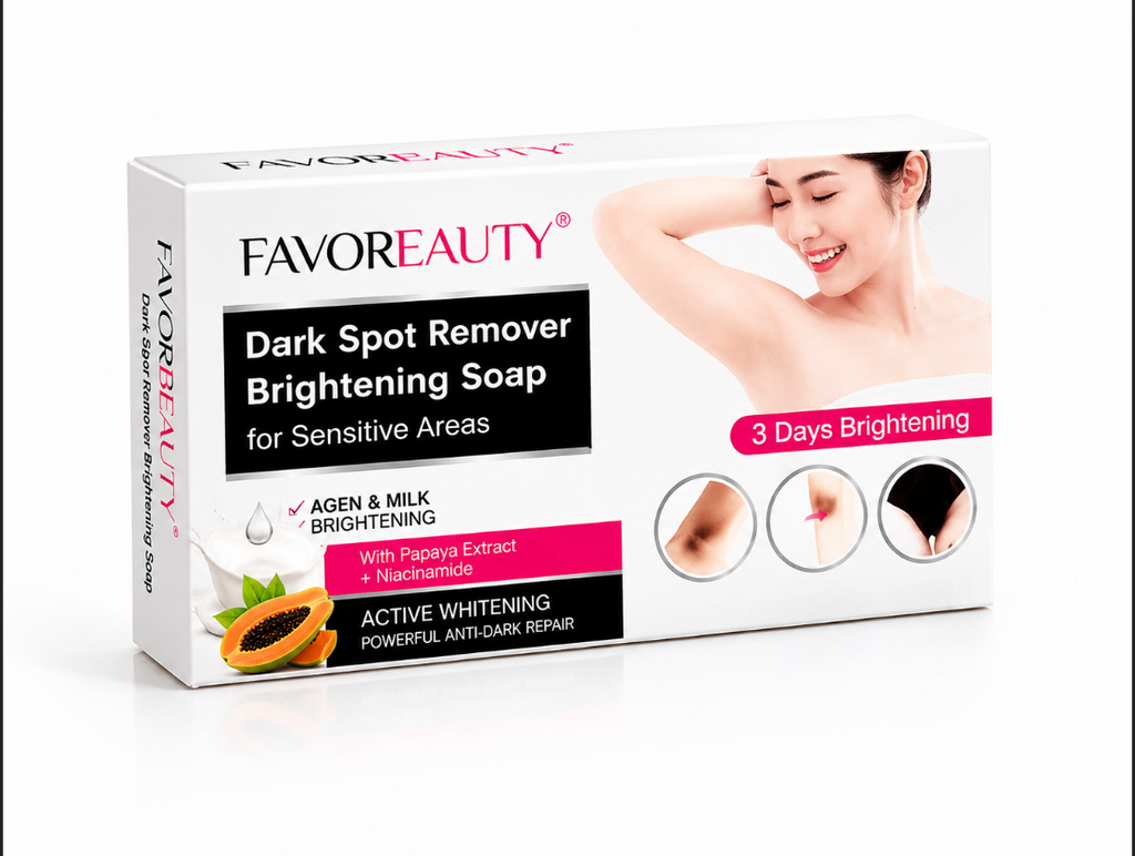 FAVORBEAUTY Dark Spot Remover Brightening Soap for Sensitive Areas.