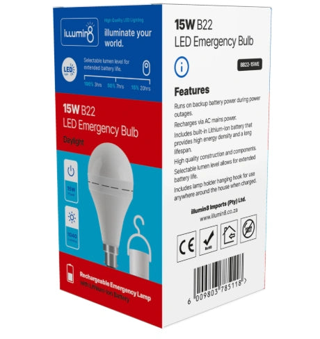 illumin8 15W B22 LED Emergency Bulb