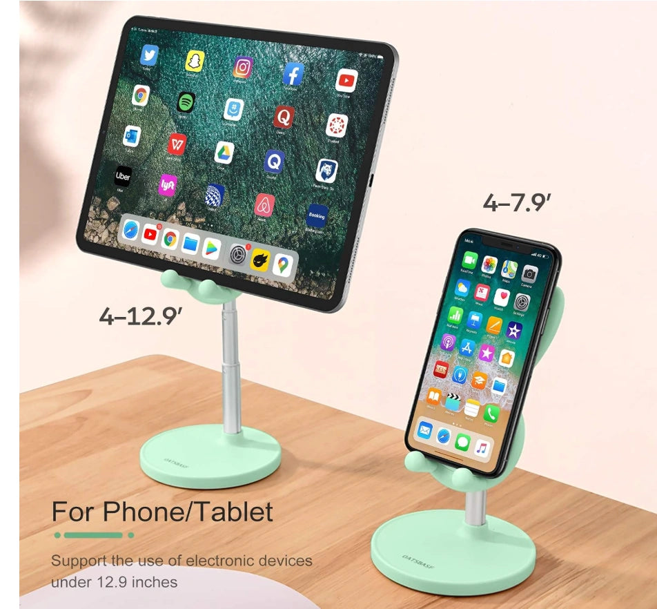 Angle and Height Adjustable Cute Bunny Desktop Phone and Tablet Stand.