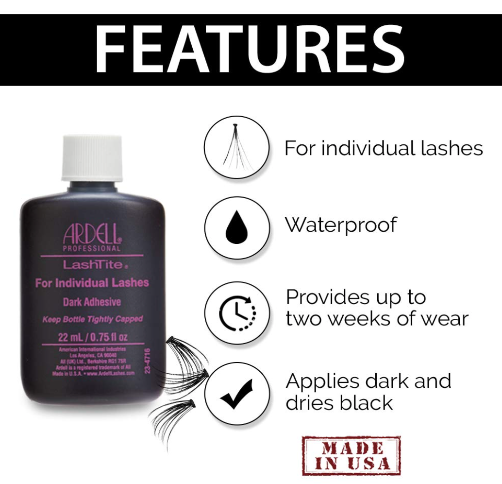 Ardell Professional LashTite Dark Adhesive for Individual Lashes.